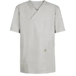 GREIFF Care 5007 Kasack Damen und Herren - Kurzarm, Lichtgrau, M - Medizinische Berufsbekleidung für Pflege und Medizin: Hochwertiger Unisex Kasack mit V-Ausschnitt, Brusttasche und zwei Seitentaschen für optimalen Tragekomfort und Bewegungsfreiheit im Arbeitsalltag.