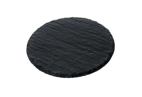 Dragimex Getränkeuntersetzer SCHIEFER-DEKOPLATTE. RUND. 15cm. Kanten GEBROCHEN.