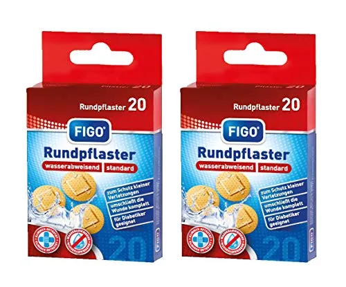 varivendo Notizblock und Figo Wund-Pflaster 20er Rund Hautfarben Rundpflaster (40 Pflaster)