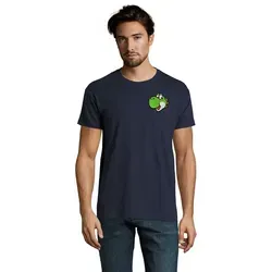 Blondie & Brownie T-Shirt YoshiFacePatch Herren Gamer Shirt Rundhals Retro Freizeit Tee (Einzelartikel, Einzelshirt) YoshiPixelSmile Herren Retrotee blau 2XL