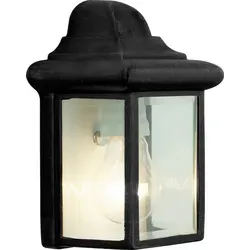 BRILLIANT Außenwandleuchte Nissie | dekorative Outdoorleuchte | flach | schwarz | 1x E27 max. 40 W | IP23 - Schwarz