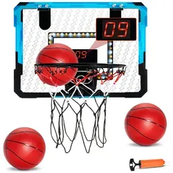 VEVOR Mini-Basketballkorb Indoor Set - Spielzeug für Kinder ab 3 Jahren mit LED-Anzeige, elektronischem Punktezähler und mehreren Spielmodi - ideal für drinnen und fördert die körperliche Entwicklung.