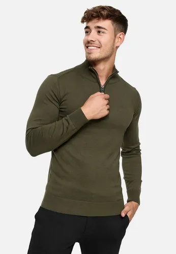 Indicode Strickpullover Herren Gore Pullover - Stylischer Herrenpullover mit halblangem Reißverschluss und Stehkragen. Perfekt für vielseitige Anlässe, bietet er eine sportliche Eleganz und flexible Stylingoptionen.