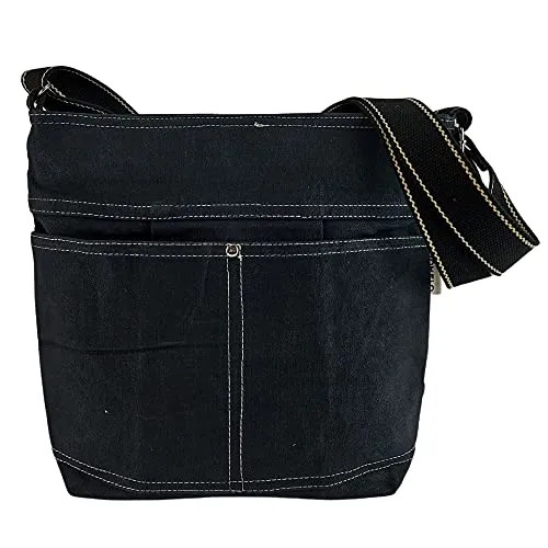 Domelo Umhängetasche Schultertasche Vegan Canvas - Damentaschen für Freizeit und Reisen, aus wasserabweisendem, gewachstem Canvas, mit verstellbarem Schultergurt und praktischen Innentaschen.