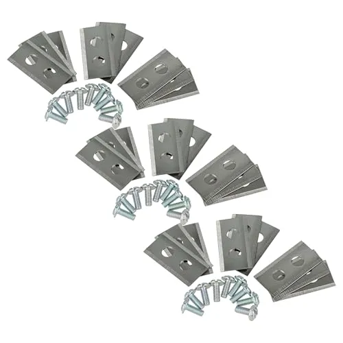vhbw 27x Ersatz-Messer kompatibel mit Kress Mission KR110, KR111, KR110E, KR113, KR112, KR120E Rasenmäher - Ersatzklinge Silber, Stahl
