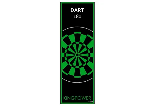 Kingpower Dart Teppich Matte - Steeldart Zubehör in Grün - Darts - Offizieller Spielabstand von 237 cm ohne Markierungen, rutschfeste Unterseite für sicheres Spielen und einfacher Reinigung.