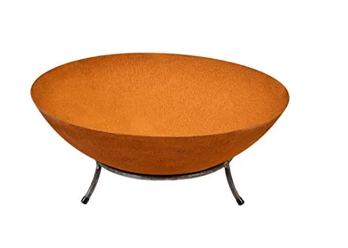 Köhko Feuerschale mit Rost-Patina und 3-Bein-Ständer