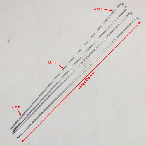 Stück DT Swiss Competition Speiche 298 mm 2,0 1,8 2,0 gekröpft silber 4