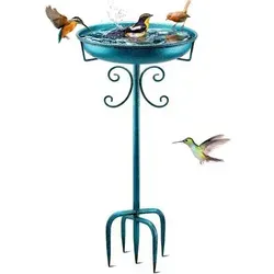 Vogeltränke Paradies Metall 35In – Elegantes Vogelbad für den Garten - Große Vogeltränke mit robuster Metallstruktur, wetterfest und leicht zu reinigen. Ideal für Naturliebhaber, bietet großzügigen Platz für Vögel zum Baden und Trinken. Stabiler Stand durch verstärkte 5-Pronged Base.