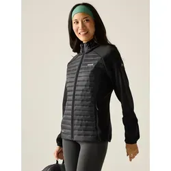 Regatta Clumber Hybrid Softshelljacke Damen - Schwarz, Größe 44 - Die Regatta Clumber Hybrid Softshelljacke für Damen kombiniert Leichtigkeit und Wärme in einem funktionalen Design. Ideal für Outdoor-Aktivitäten, bietet sie Wasser- und Windschutz sowie maximale Bewegungsfreiheit durch elastische Einsätze.