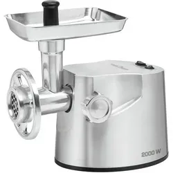 Produktbild ProfiCook Fleischwolf PC-FW 1173 inkl. 3 Edelstahl-Lochscheiben, Kebbe-und Wurstfülleraufsatz, XXL-Verschlussring, Profi-Metallgetriebe, Vor-und R... - Silber