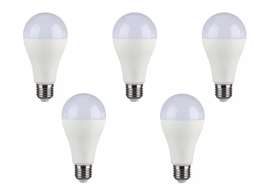 V-TAC LED-Lampe, Tropfenform, E27, EEK: F, 15W, 1521lm, 4000K, 5 Stück 214454