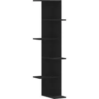vidaXL Wand-Eckregal Schwarz - Praktisches Design für jeden Raum - Regal aus hochwertigem Holzwerkstoff, pflegeleicht und feuchtigkeitsbeständig. Ideal zur Platzoptimierung und zur Präsentation Ihrer Lieblingsstücke.