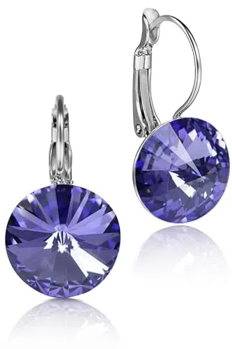 LUISIA Ohrringe Rivoli mit Premium Kristallen in lila von Trachtenland