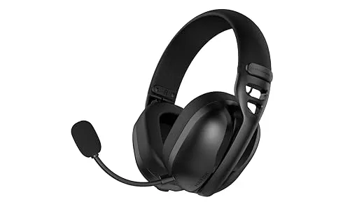 HATOR Hyperpunk 3 Wireless Gaming-Headset – Kabellos, Hi-Res Audio, Hybrid ANC, 40mm Treiber, Bluetooth & 2.4GHz, 45h Akku, abnehmbares Mikrofon, USB-C – für PC, PS5, Schwarz