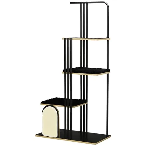 PawHut Katzenbaum 170 cm mit Kissen Kratzbrett 3 Plattformen