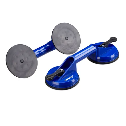 Saugheber Vakuumheber Glasheber blau 530 g Doppel-Saugheber 80 kg Tragkraft