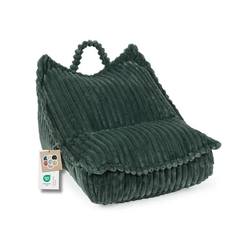 Gutekissen® Sitzsack Kinder mit Griff – Sitzkissen für Kinderzimmer Montessori - Kids Sweet Garfield Flauschiger Tiliastoff (58x70x55 cm, Grün)