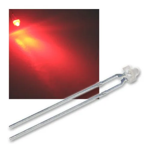 world-trading-net - 25x LED 1,8mm diffus rot (weiße Linse) Set, Leuchtdiode, bedrahtet, Diode Leuchtend, als Bauteil