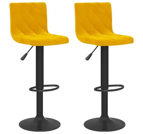 vidaXL Barhocker 2 STK. Senfgelb Samt von vidaXL