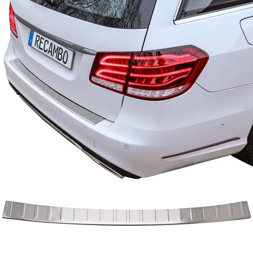 RECAMBO Ladekantenschutz für MERCEDES S212 E-KLASSE KOMBI - Abdeckblenden aus rostfreiem 304er Edelstahl, idealer Schutz für die Stoßstange und perfekte Passform, sorgt für exklusive Optik und langanhaltende Qualität.