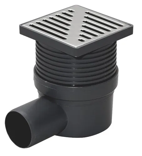 Geregelte Höhe Seitenauslass 100x100mm Fussboden Boden Abfallablauf Gully-Falle