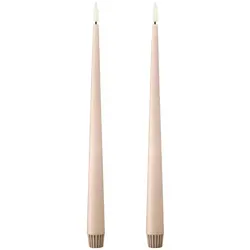 Ester & Erik LED Spitzkerze 30 cm 2er Set - Elegante LED-Kerzen im 2er Set, aus Wachs in Ice Latte, ideal für stimmungsvolle Beleuchtung ohne Brandgefahr.