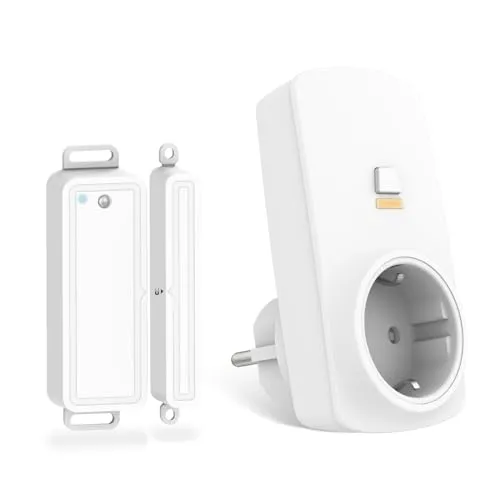 Funk-Abluftsteuerung mit Fenster-Magnetkontakt - Fensterschalter für Dunstabzugshaube, sorgt für sichere Nutzung bei geöffnetem Fenster. Hohe Reichweite bis 200 Meter und einfache Installation machen ihn zum idealen Küchenhelfer.