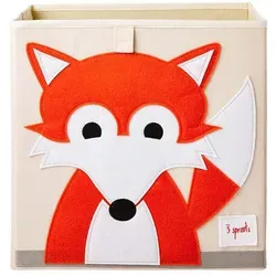 Sprouts Aufbewahrungsbox Fuchs 3 - Spielzeugkisten für Kinder, quadratische Aufbewahrungsbox aus 100% Polyester mit einem niedlichen Fuchsdesign - ideal für die Aufbewahrung von Spielzeug und mehr.