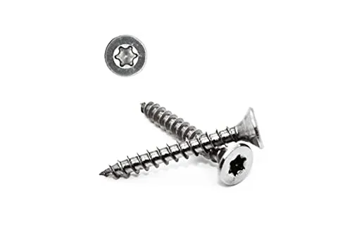 Stück Spanplattenschrauben 4,5x20 mm - A2 - Edelstahl - Torx - TX20 - Senkkopf - Vollgewinde - Holzschrauben - Schrauben (50, 4,5x20 mm) 50