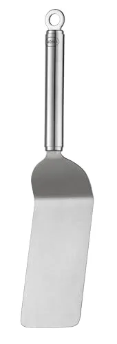 RÖSLE Sandwich-Palette gekröpft 32 cm - Spachtel für die Küche, ideal zum Wenden von Speisen wie Fisch und Lasagne mit ergonomischem Rundgriff und praktischer Aufhängeöse für einfache Aufbewahrung.
