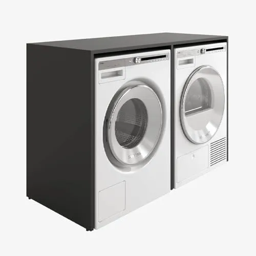 PLATAN ROOM Waschmaschinenschrank 130 cm breit Überbauschrank Waschmaschine oder Wäschetrockner Schrank für Bad (65 cm tief, Anthrazit)