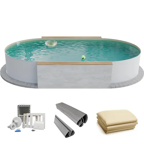 Fresh-Pool Oval Stahlwandpool Set 600x320 cm