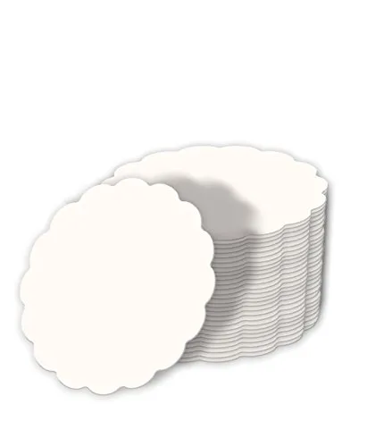 Blanko-Bierfilze,weiß,Wellenrand unbedruckt, Ø10cm, 100 Stück