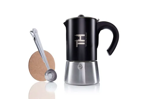 Thiru Espressokocher, Premium Mokkakanne aus Edelstahl