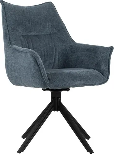 MR.DEKO Esszimmerstuhl Ginosa - Bequemer drehbarer Stuhl mit Armlehnen - Stühle - Eleganter Esszimmerstuhl mit komfortabler Schaumstoff-Polsterung und drehbarer Funktion, ideal für gemütliche Abende und Homeoffice.