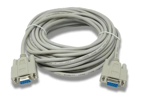 SYSTEM-S D Sub Nullmodem Kabel 10 m 9 Pin Buchse zu Buchse RS232 DB9 Adapter in Grau