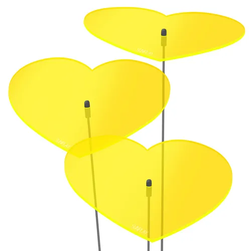 Stück SUNPLAY Sonnenfänger Ø20cm Suncatcher Gartenstecker Herzen GELB 3