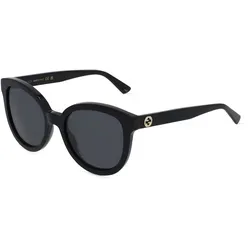 Gucci GG1315S 001 Sonnenbrille für Frauen - Elegante schwarze Sonnenbrille mit grauen Gläsern, UV400 Schutz und stilvollem runden Design – perfekt für modebewusste Frauen.