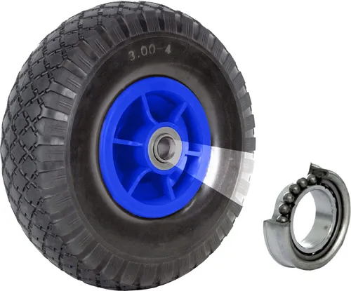 Sackkarrenrad Luftrad 260x85 mm 3.00-4 60 mm versetze Nabe Ø 20 mm blau robustes 4 PR Gewebe