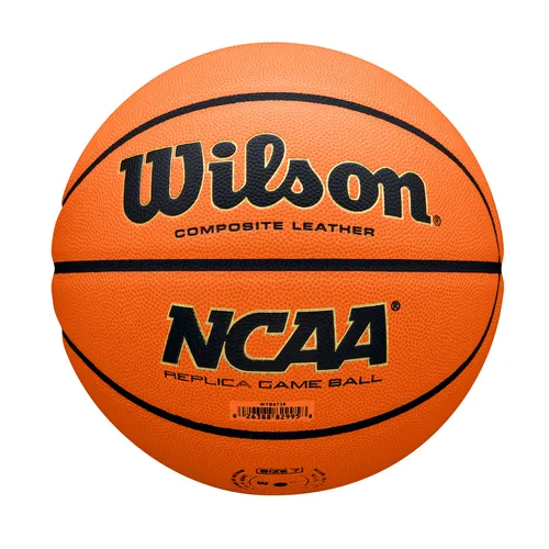 Wilson NCAA Replica Basketball Größe 7 - Braun - Outdoor Basketball aus Leder, ideal für Freizeitspiele. Perfekte Größe 7 für alle Unisex-Spieler.