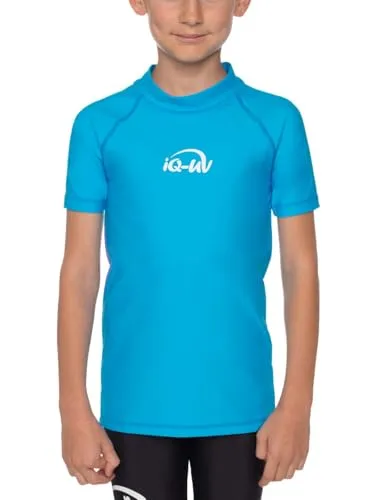 iQ-UV Shirt für Kinder Kurzarm 164/170 Türkis – UV-Schutz Badeshirt für Jungen & Mädchen aus recyceltem Material– Rashguard für Kinder mit Lichtschutzfaktor UPF 50+
