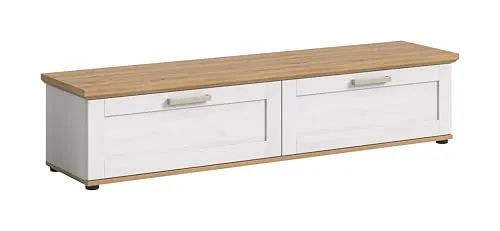 xonox Lowboard TV-Schrank Verona - TV-Möbel & Schrankwände, modernes Design mit zwei Klapptüren und elegantem weißen-braunen Finish, ideal für Ihr Wohnzimmer.