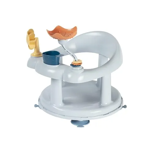 Bebeconfort Playful Drehbarer Badewannensitz, Baby Badesitz, 6-12 Monate, Max. 10 kg, Babysitz Badewanne, 360° drehbarer Sitz, Spieltisch, Rutschfest, Ergonomisch, Saugnäpfe, Blau