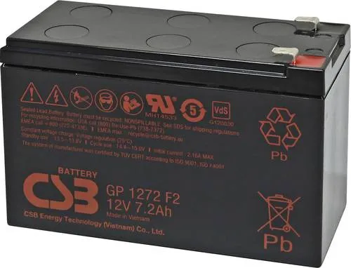 CSB Battery GP 1272 Standby USV GP1272F2 Bleiakku 12V 7.2Ah Blei-Vlies (AGM) (B x H x T) 150 x 97 x 65mm Flachstecker 6.35mm