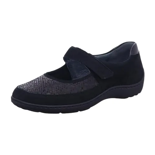 Waldläufer Adult 496H33-350 schwarz Gr. 38,5 - Wanderschuhe mit herausnehmbarem Fußbett, ideal für individuelle Einlagen und extrem guter Dehnweite für höchsten Laufkomfort ohne Druckempfinden.