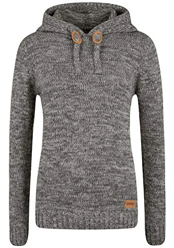 OXMO Strickpullover OXPhilla mit Kapuze in Grau - Herren-Pullover aus 100% Baumwolle, ideal für lässige Styles. Der Grobstrick und die Kapuze sorgen für Komfort und Wärme.