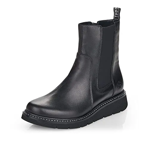 Remonte Damen D3970 Chelsea-Stiefel - Komfortable Wanderschuhe in Schwarz - Wanderschuhe mit hochwertigem Echtleder, atmungsaktivem Textilfutter und rutschfester Light TR-Laufsohle für optimalen Komfort und Sicherheit.