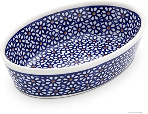 Bunzlauer keramik Dipschale Servierschale Schälchen Schüssel oval 200ml Länge: 15,6 cm Höhe: 4,0 cm Dekor 120