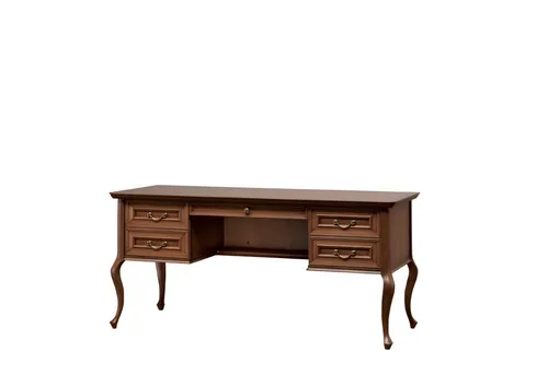 Eleganter Holz-Schreibtisch mit 5 Schubladen - Moderner Computertisch im Art-Déco-Stil, ideal für Büro und Wohnzimmer. Bietet mit 5 Schubladen praktischen Stauraum und überzeugt durch hochwertige Verarbeitung.